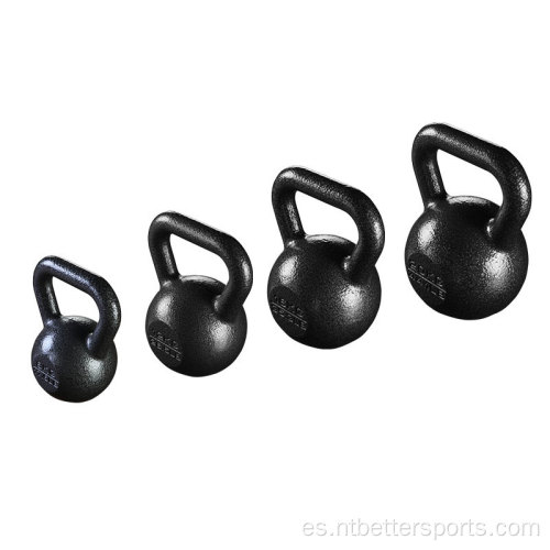 Kettlebell de hierro fundido negro con recubrimiento de Hammerton